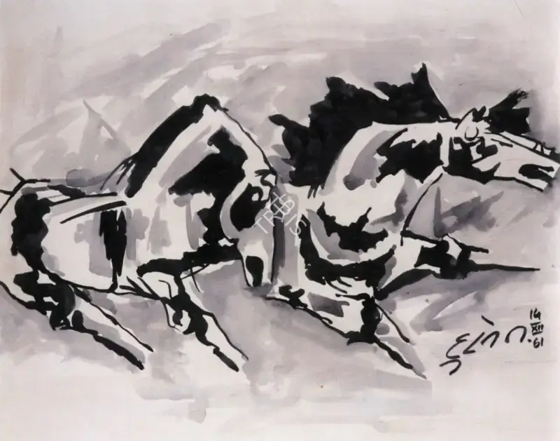 M.F. Husain (Artist), Untitled, 1961, Painting