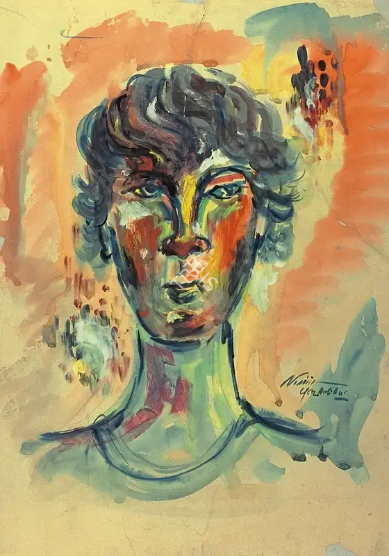 Nikhil Biswas (Artist), Girl, 1959, Painting
