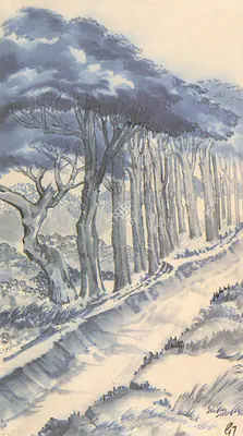 Gaganendranath Tagore (Artist), Trees, Painting
