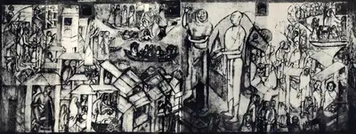 B.B. Mukherjee (Artist), Medieval Saints, 1948, Painting