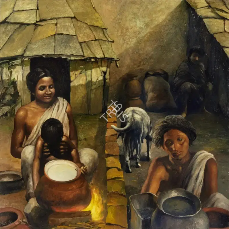 Bhattacharjee, Bikash (Artist). Two Sisters No. 2, 1982 | Painting, So.Lon/30.09.25, 2025 · Sotheby's
