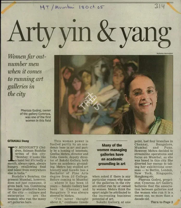 Gitanjali Dang (Reporter), Arty Yin & Yang, 2005, Newspaper Clipping