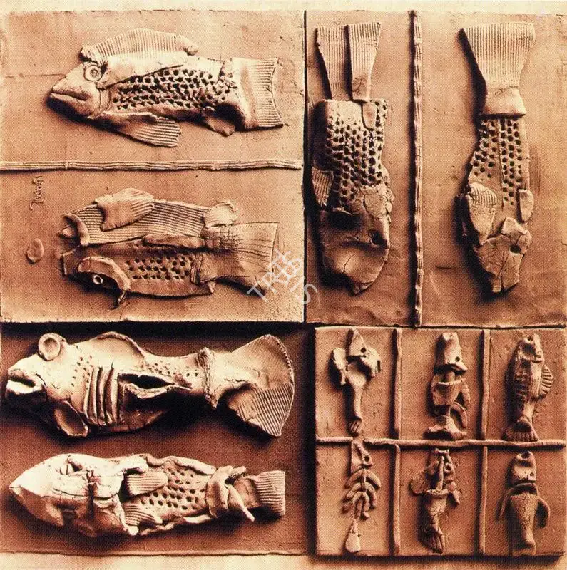 K.G. Subramanyan (Artist), Fishers and Fossils, 1976, Relief Work