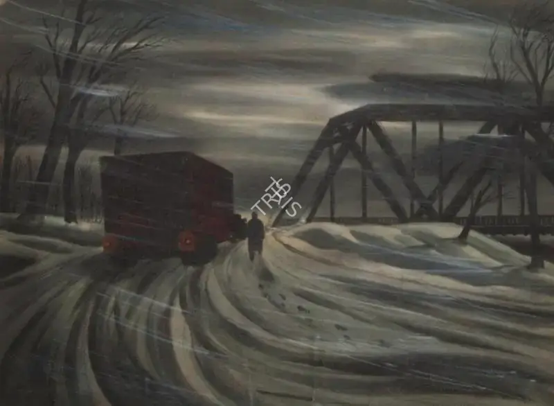 Frank Capra (Producer), It's A Wonderful Life, 1946, Set Design Painting