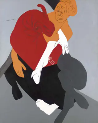 Mehta, Tyeb (Artist). Mahisasura, 1997 | Painting, Ch.NeY/21.09.05, 1997