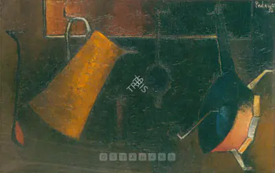 Akbar Padamsee (Artist), Still Life: Kitchen Utensils Series, 1956, Painting