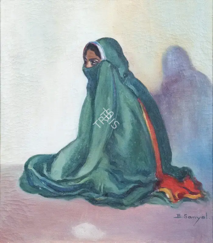 B.C. Sanyal (Artist), Woman, 1944, Painting