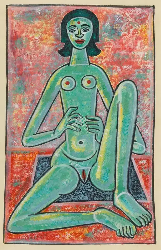 F.N. Souza (Artist), Untitled (Nude), 1946, Painting