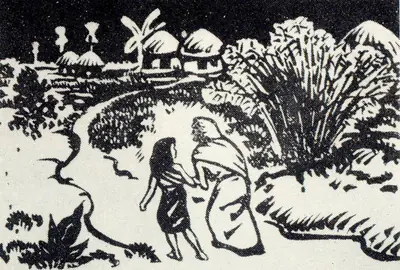 Satyajit Ray (Artist), Woodcut Illustration for an abridged edition of the novel Pather Panchali by Ray, 1944, Graphic Art