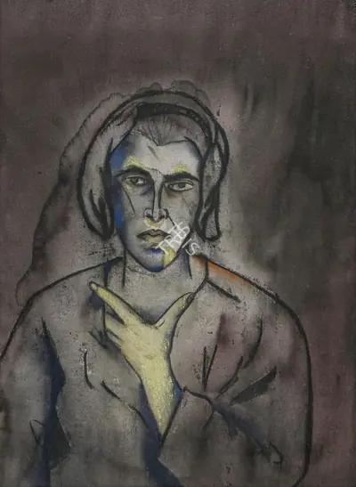 Anju Dodiya (Artist), Untitled (Self-Portrait), 2000, Painting