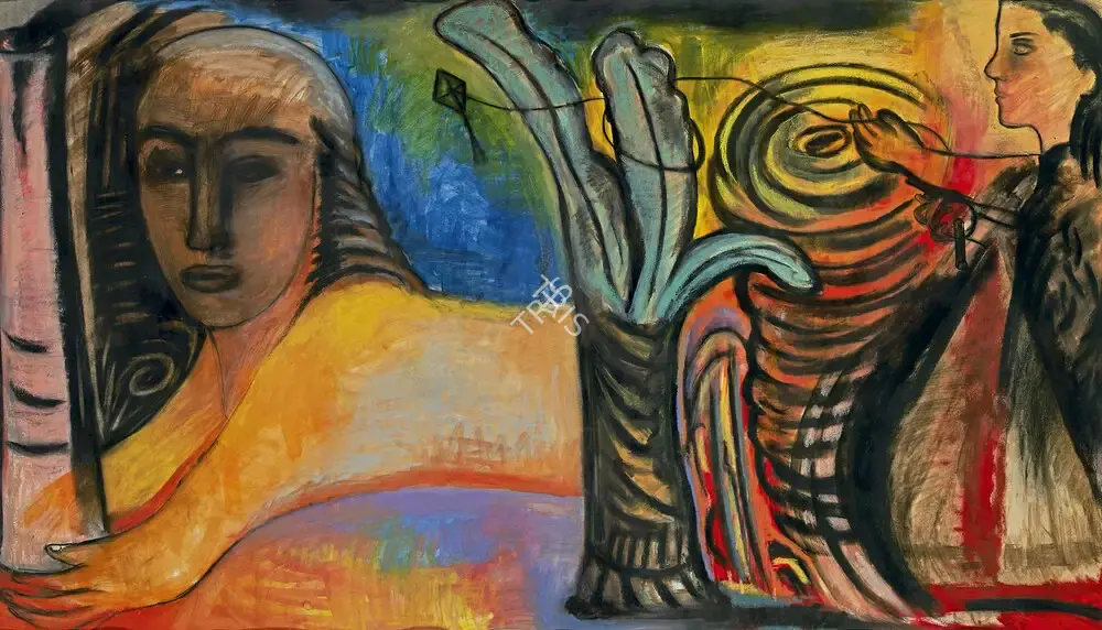 Rekha Rodwittiya (Artist), No Man's Daughter, 1990, Painting