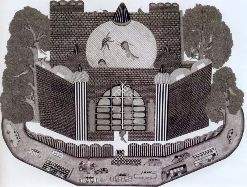 Mayank Shyam (Artist), Delhi Fort, 2007, Painting