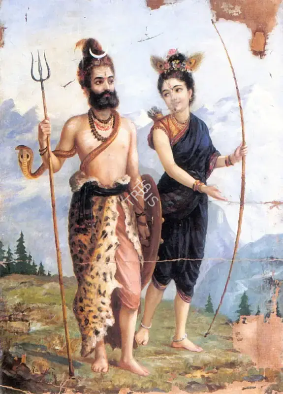 Raja Ravi Varma (Artist), Shiva and Parvati, Painting