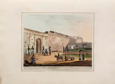 I.C. Stadler (Printmaker), The Mysore Gate at Bangalore, 1804, Aquatint