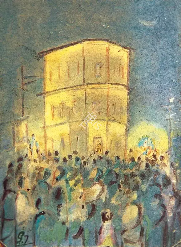 Gaganendranath Tagore (Artist), Pratima Visarjan Series, 1921, Painting