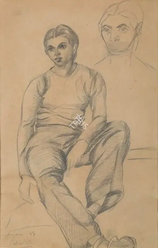 Jehangir Sabavala (Artist), Untitled, 1947, Drawing
