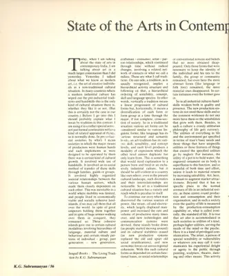 K.G. Subramanyan (Essayist), State of the Arts in Contemporary India, 1985, Essay
