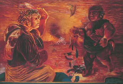Kaleka, Ranbir (Artist). Itinerant Painter, 1988 | Painting, Os.Mum/02.12.14, 2014 · Osian's