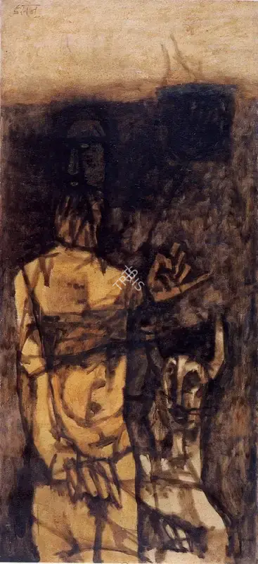 M.F. Husain (Artist), Man, 1963, Painting