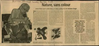 Kishore Singh (Reporter), Nature, sans Colour, 2009, Newspaper Clipping