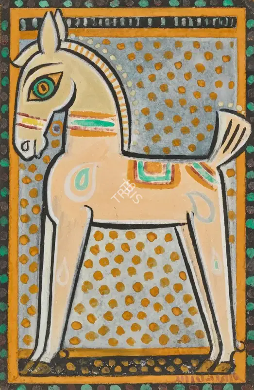 Jamini Roy (Artist), Untitled (Horse), 1940, Painting
