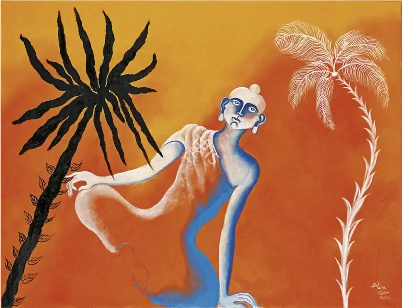 Arpana Caur (Artist), Tree of Suffering, Tree of Enlightenment, 2004, Painting
