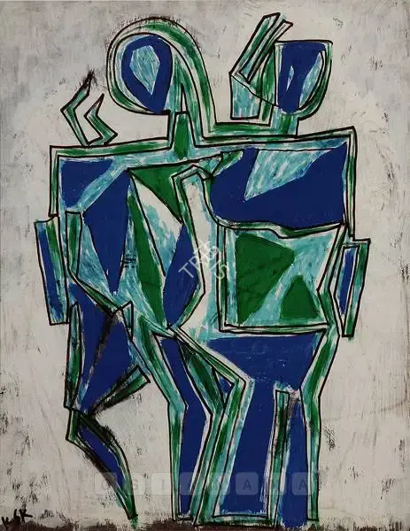 K.S. Kulkarni (Artist), Couple, Painting