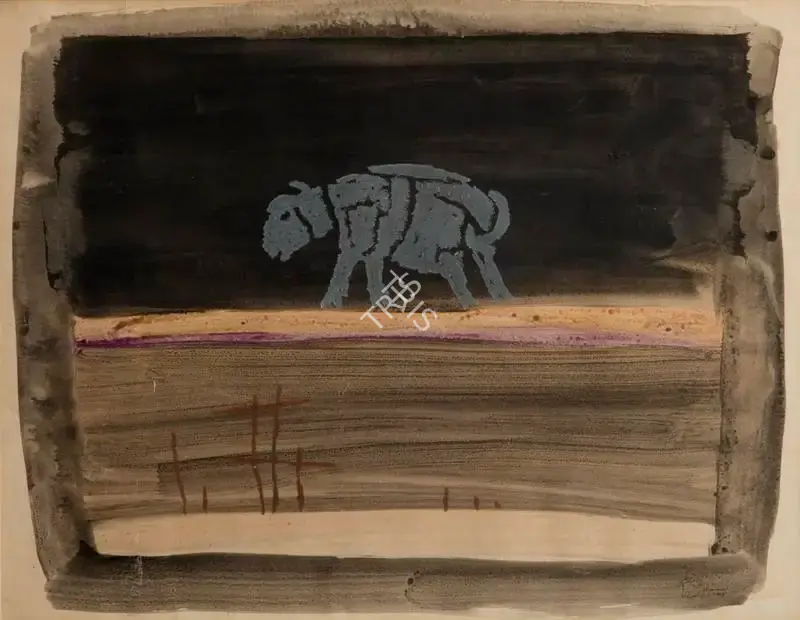 M.F. Husain (Artist), Untitled (Lamb), 1977, Painting