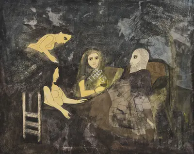 Badri Narayan (Artist), The Lamp, 1994, Painting