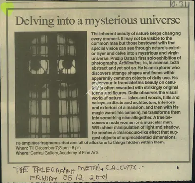 Delving into a Mysterious Universe, 2003, Newspaper Clipping