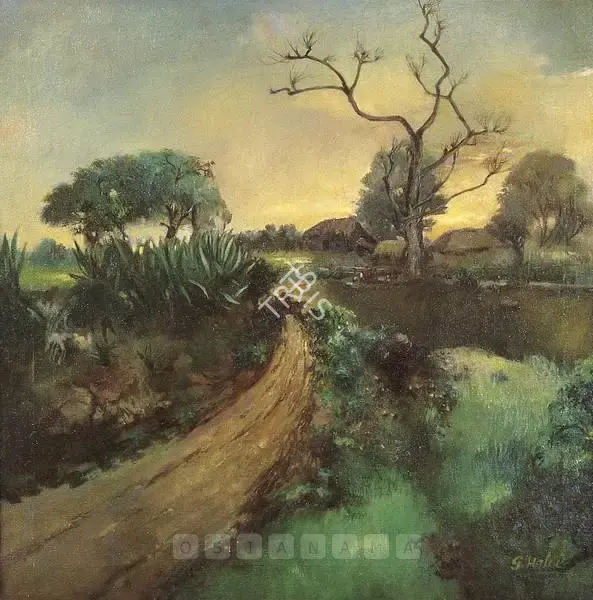 Ganesh Haloi (Artist), Landscape, 1970, Painting