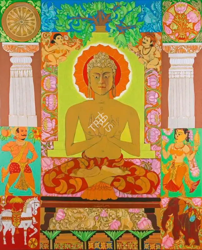 Goud, K. Laxma (Artist). Untitled (Buddha), 2017 | Painting, Ar.Onl/14.05.18, 2018 · Artiana