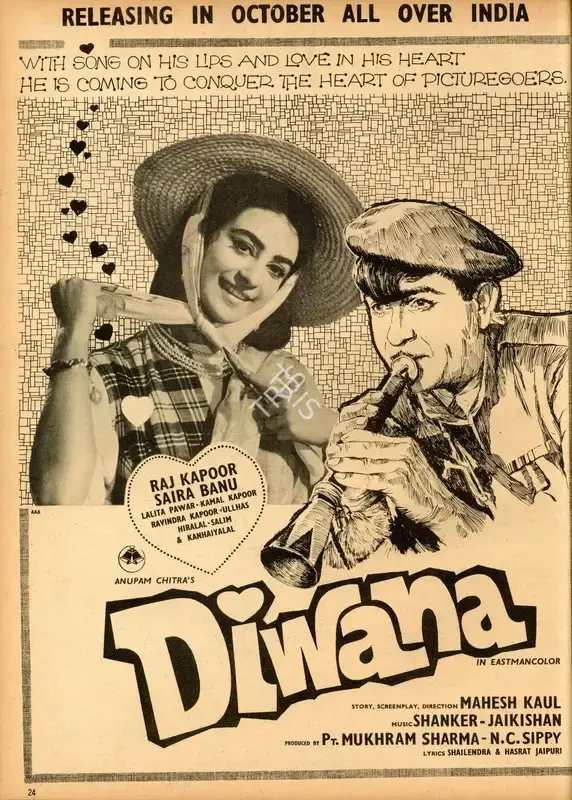 Mahesh Kaul (Director), Diwana, 1967, Advertisement