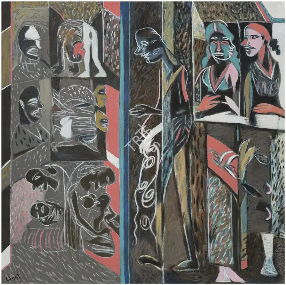 Subramanyan, K.G. (Artist). Art Gallery, 2000 | Painting, AG.Onl/16.07.20, 2020 · Asta Guru