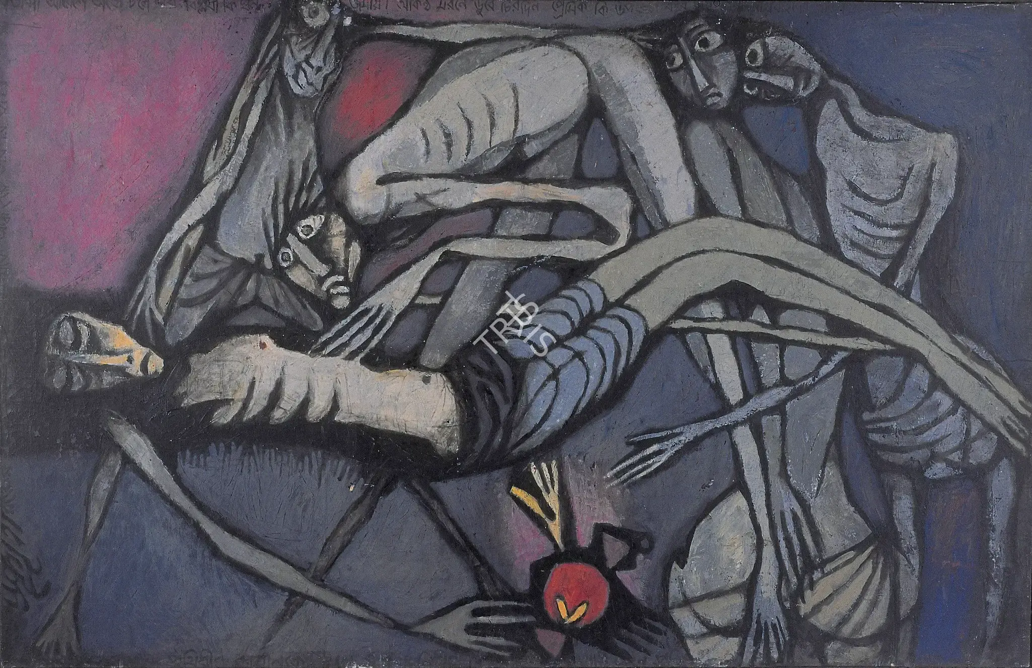 Prokash Karmakar (Artist), Assassinated, 1968, Painting