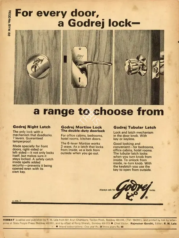Rajmohan Gandhi (Chief Editor), Himmat, 1975, Magazine
