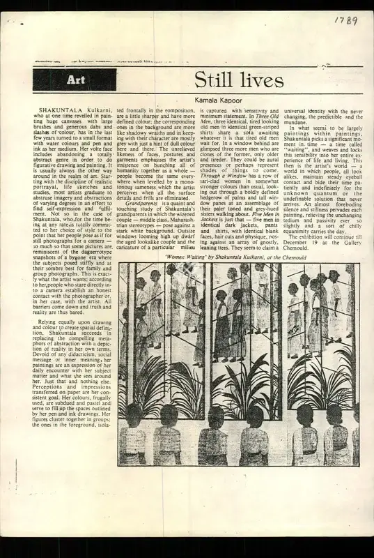 Kamala Kapoor (Reporter), Still lives, Newspaper Clipping