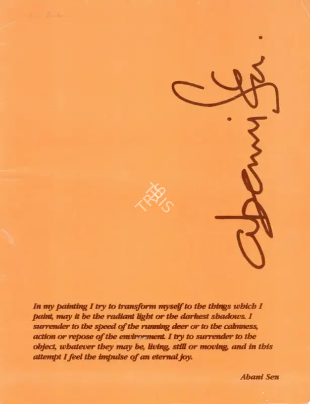 Abani Sen (Artist), Abani Sen, Solo Exhibition Catalogue