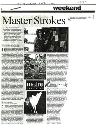 Sensuous Serenade (Writer), Master Strokes, 2004, Newspaper clipping