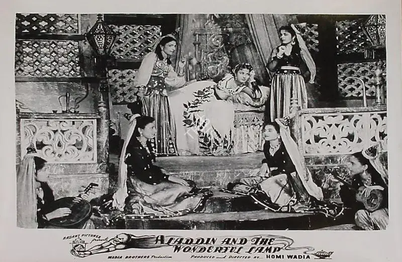 Anant Wadadeker (Cinematographer), Aladdin Aur Jaadui Chiraag, 1952, Lobby Card