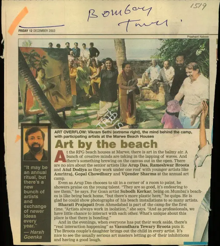 Prashant Nakwe (Reporter), Art by the Beach, 2003, Newspaper Clipping