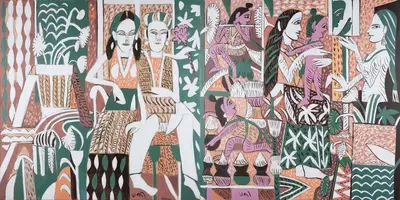 Subramanyan, K.G. (Artist). Janmashtami, 2015 | Painting, Sa.Mum/13.03.18, 2018 · Saffronart