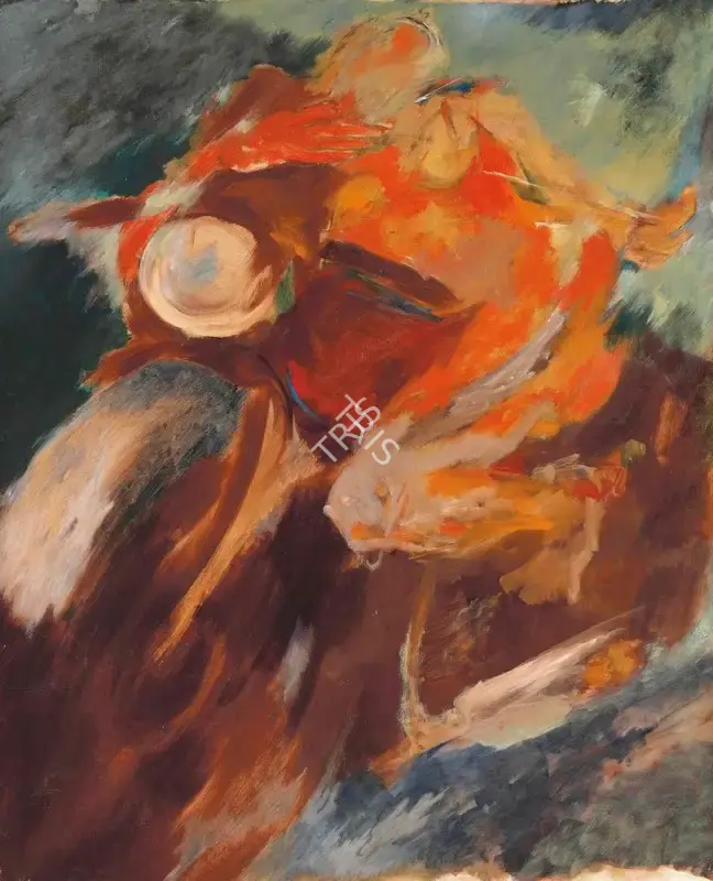 Krishen Khanna (Artist), Rider, 1965, Painting