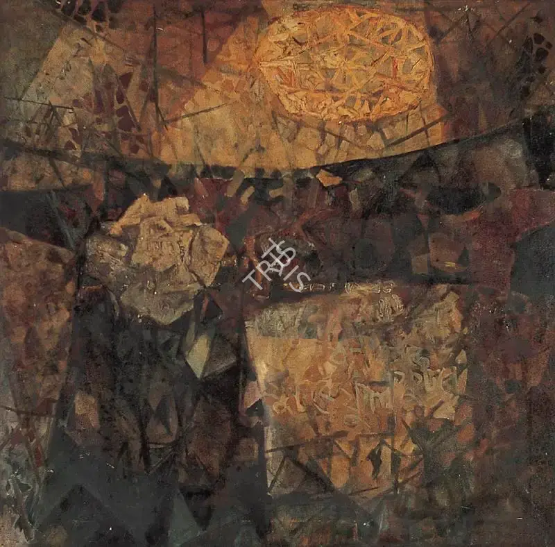 Shyamal Dutta Ray (Artist), The White Rose, 1961, Painting