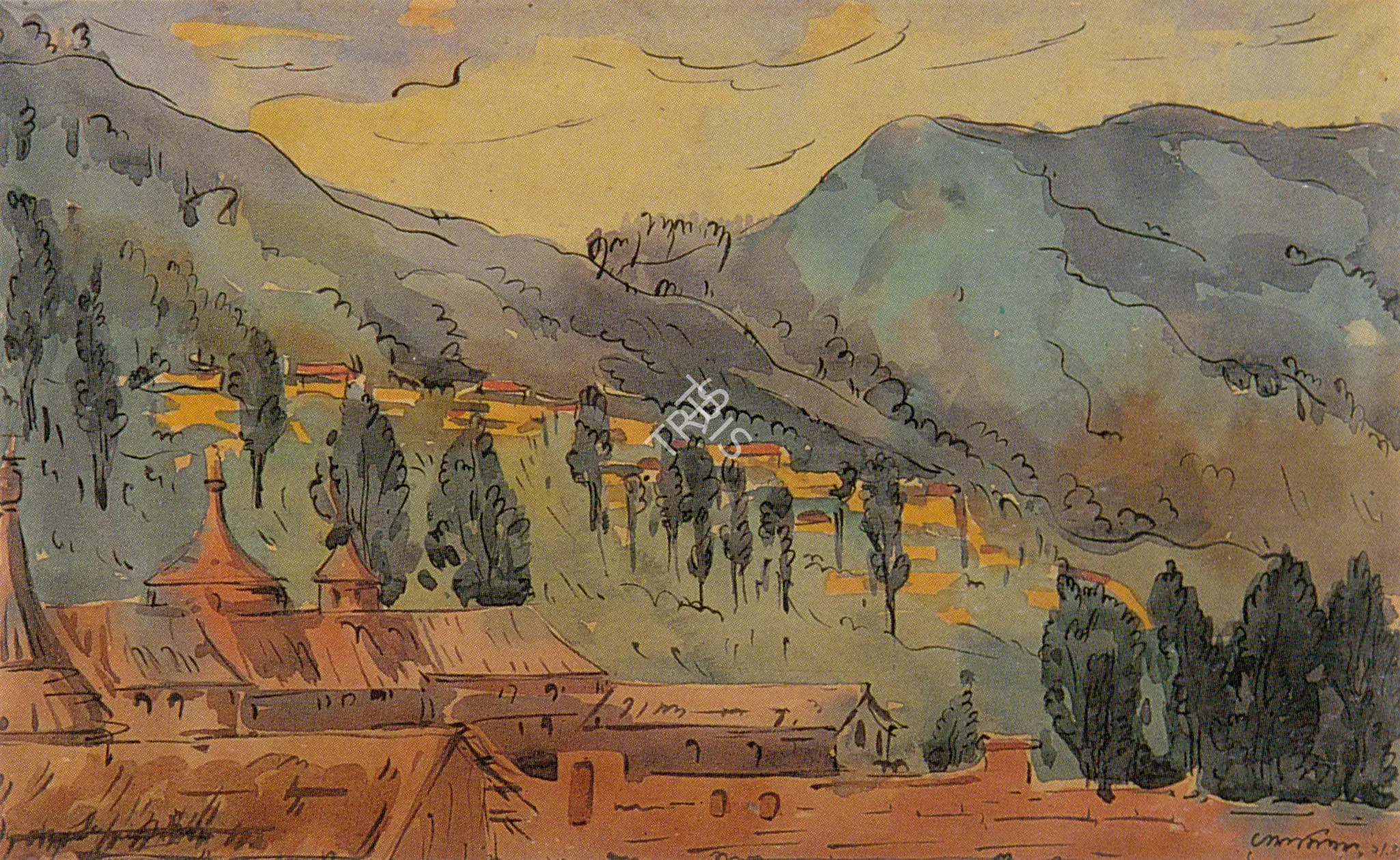 Ramkinkar Baij (Artist), Tibetan Landscape, Painting