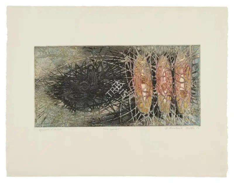 Krishna Reddy (Artist), Trois Graces, 1958, Painting
