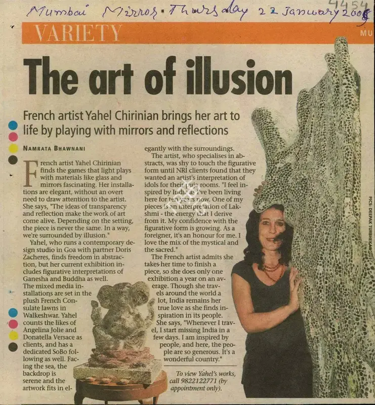 Namrata Bhawnani (Reporter), The Art of illusion, 2005, Newspaper Clipping