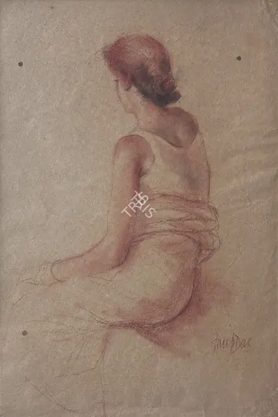 Arup Das (Artist), Untitled (Seated Woman), Painting