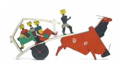 M.F. Husain (Artist), Untitled (Bullock Cart), 1955, Sculpture