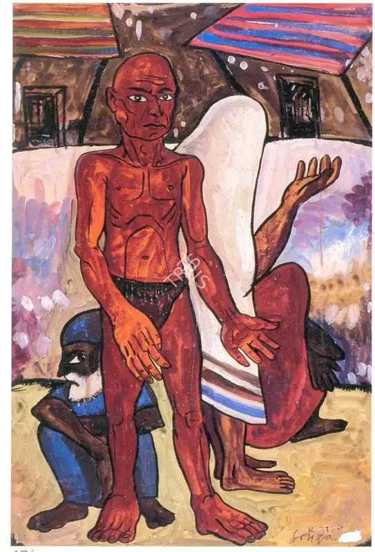 F.N. Souza (Artist), Beggars in Bombay, 1945, Painting